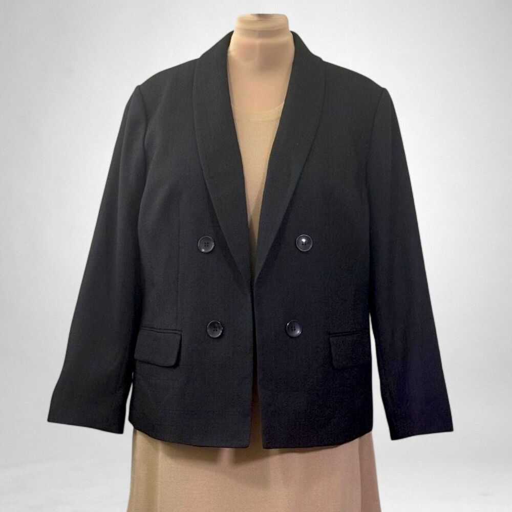 KASPER Black Plus Size Shawl Collar Open Front Blazer, NWT! Size 20W